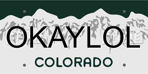 OKAYLOL Colorado License Plate