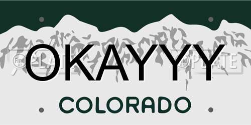 OKAYYY Colorado License Plate