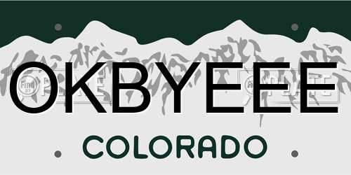 OKBYEEE Colorado License Plate