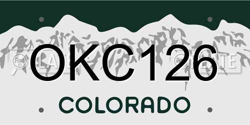 OKC126 Colorado License Plate