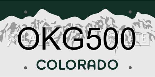 OKG500 Colorado License Plate