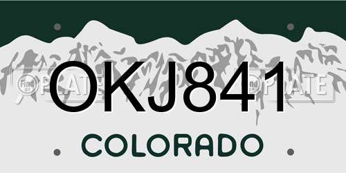 OKJ841 Colorado License Plate