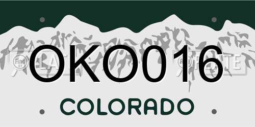 OKO016 Colorado License Plate