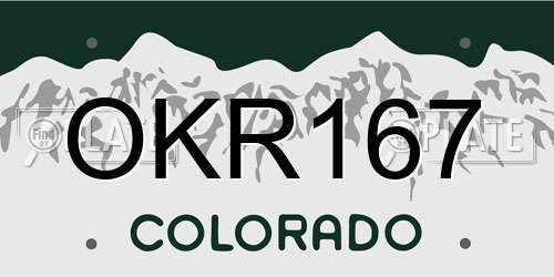 OKR167 Colorado License Plate