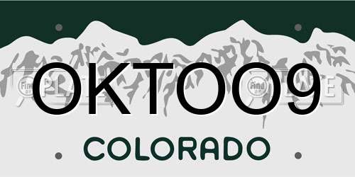 OKTOO9 Colorado License Plate