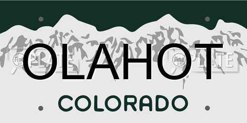 OLAHOT Colorado License Plate