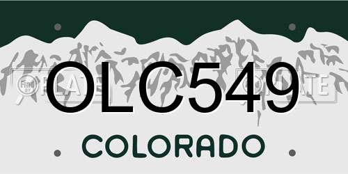 OLC549 Colorado License Plate