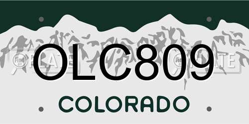 OLC809 Colorado License Plate