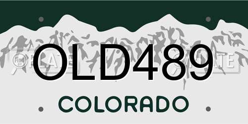 OLD489 Colorado License Plate