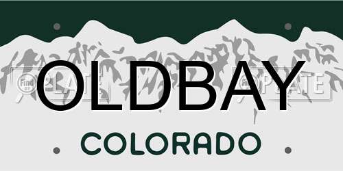 OLDBAY Colorado License Plate