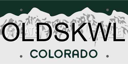 OLDSKWL Colorado License Plate