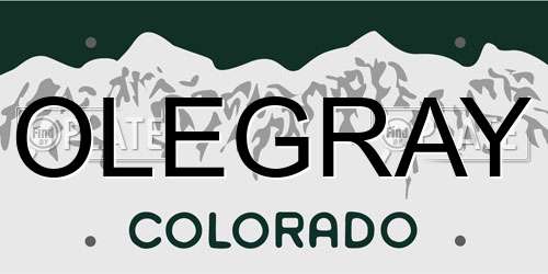 OLEGRAY Colorado License Plate