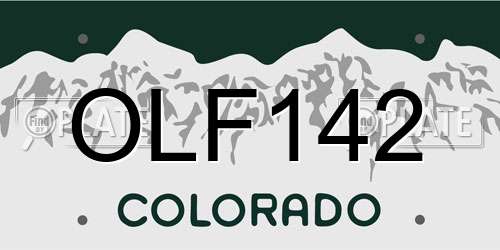 OLF142 Colorado License Plate