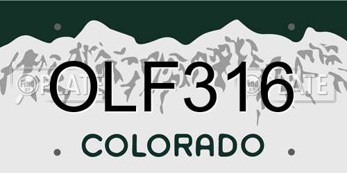 OLF316 Colorado License Plate