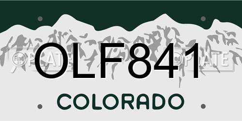 OLF841 Colorado License Plate