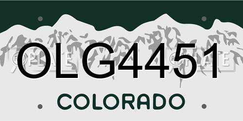 OLG4451 Colorado License Plate