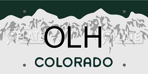 OLH Colorado License Plate