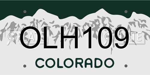 OLH109 Colorado License Plate
