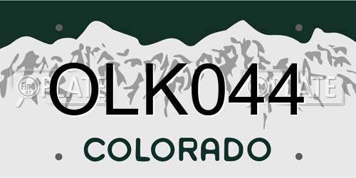 OLK044 Colorado License Plate