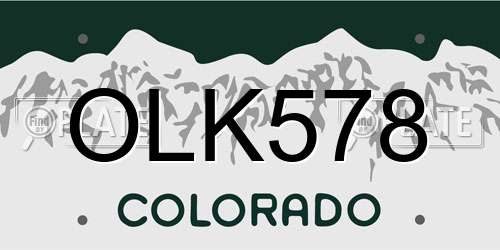 OLK578 Colorado License Plate