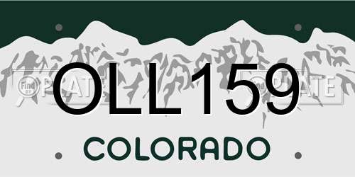 OLL159 Colorado License Plate