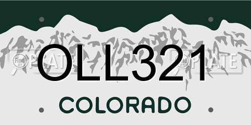 OLL321 Colorado License Plate