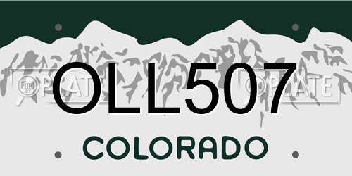 OLL507 Colorado License Plate