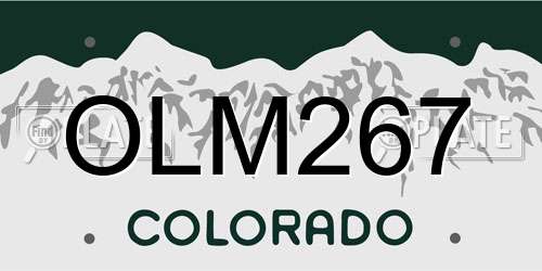 OLM267 Colorado License Plate