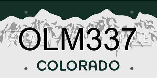 OLM337 Colorado License Plate