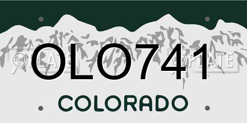 OLO741 Colorado License Plate