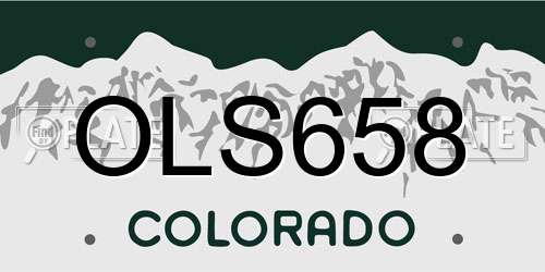 OLS658 Colorado License Plate