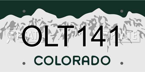 OLT141 Colorado License Plate
