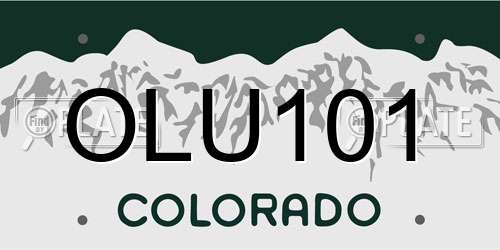 OLU101 Colorado License Plate