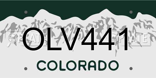 OLV441 Colorado License Plate