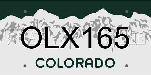 OLX165 Colorado License Plate