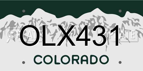 OLX431 Colorado License Plate