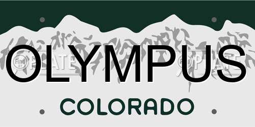 OLYMPUS Colorado License Plate
