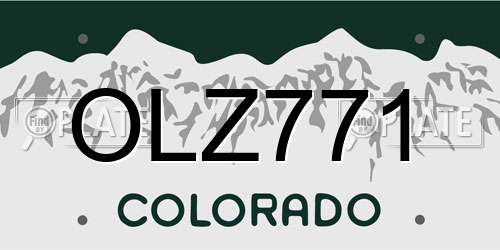 OLZ771 Colorado License Plate