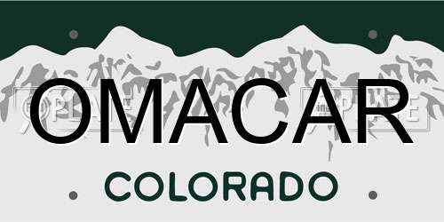 OMACAR Colorado License Plate