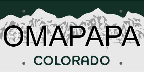 OMAPAPA Colorado License Plate