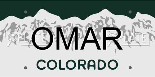 OMAR Colorado License Plate