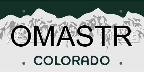 OMASTR Colorado License Plate