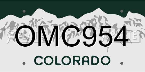 OMC954 Colorado License Plate