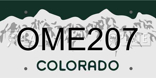 OME207 Colorado License Plate