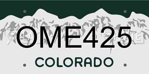 OME425 Colorado License Plate
