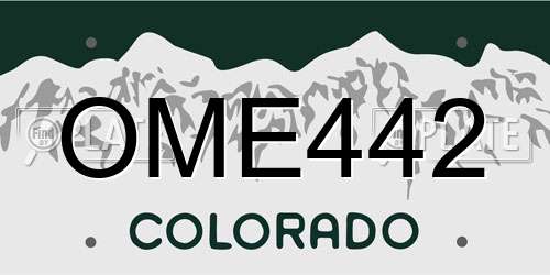 OME442 Colorado License Plate
