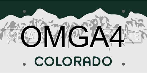 OMGA4 Colorado License Plate
