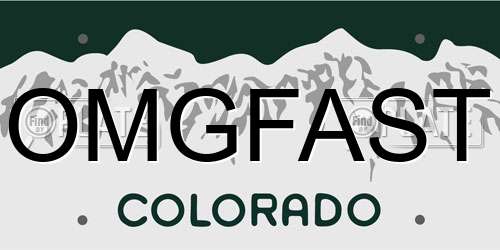 OMGFAST Colorado License Plate