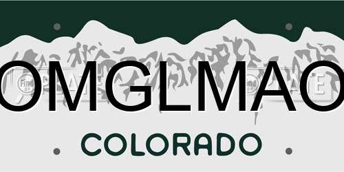 OMGLMAO Colorado License Plate