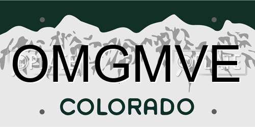 OMGMVE Colorado License Plate